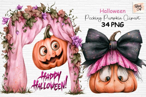 Download Halloween Peeking Pumpkin Clipart PNG - Pumpkin clipart Collection