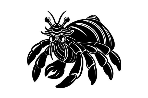 Download Cute Hermit Crab Silhouette Illustration - Silhouette Collection