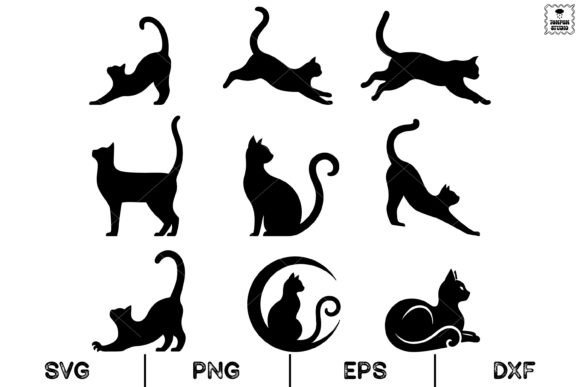 Download Cat Silhouette Set, Animal, Svg - Premium Resources